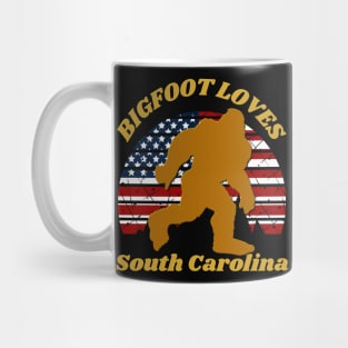 Bigfoot loves America and South Carolina too Mug